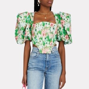 Giuseppe Di Morabito Floral Puff Sleeve Corset Top (INTERMIX)